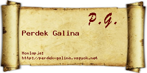 Perdek Galina névjegykártya